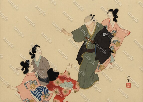 Japanese woodblock Print From CHUSHINGURA Forty-seven Ronin