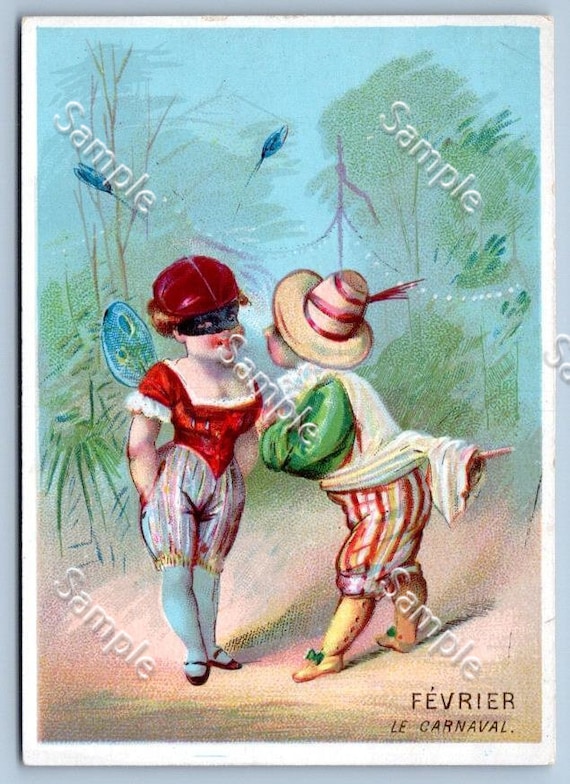 Antique Victorian Trade card chromo French children