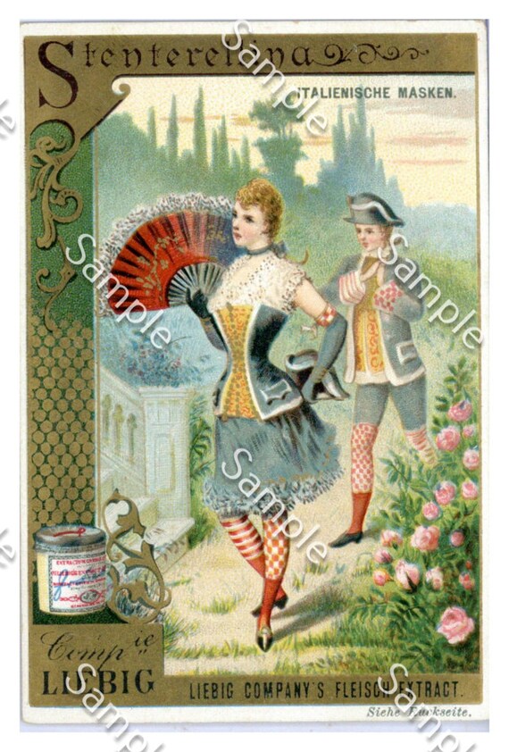 Liebig Victorian Trade card  Italienische Masken img0044