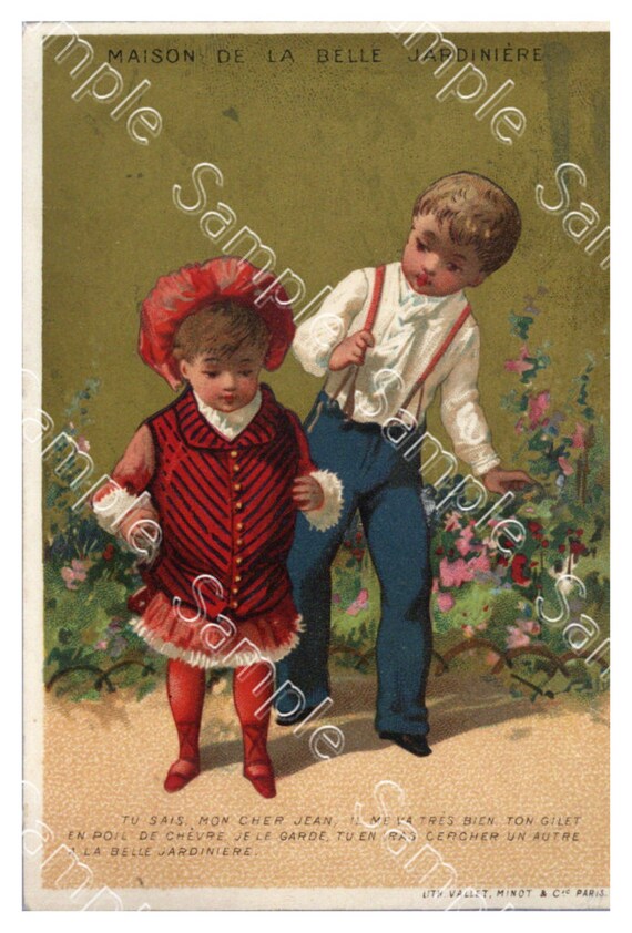 Rare  Victorian Trade card  chromo collectors card children