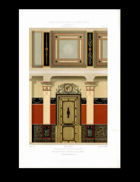 Antique 19th century Interior Decoration L'Architecture privée au XIXe Siècle Paris 3