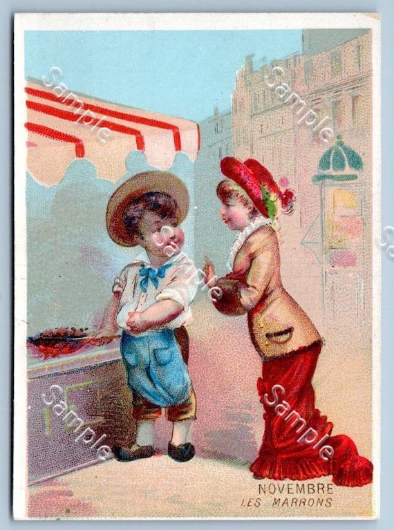 Antique Victorian Trade card chromo French children