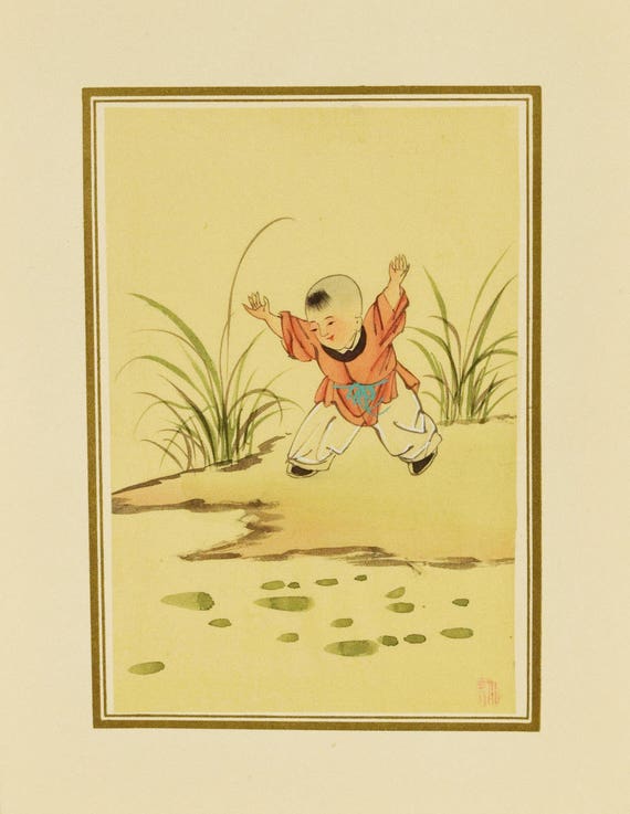 20th Century,Original Chinese Watercolor Silk Painting Matted