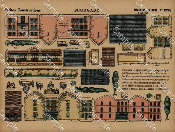 Original Antique Architectural Print Petites Constructions Le Grand Marabout