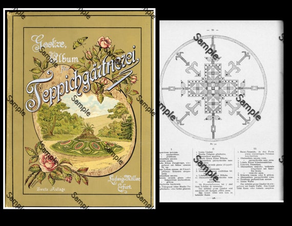 19th century German botanical design book album  large folio