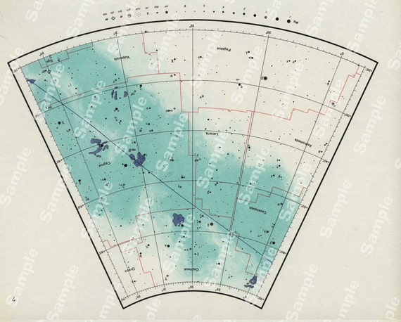 Vintage original Cosmos space First cosmic flight Atlas astronomy map Star Astronomy Chart