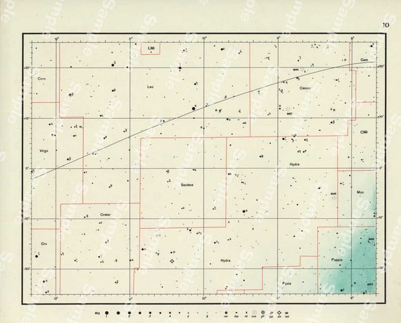 Vintage original Cosmos space First cosmic flight Atlas astronomy map Star Astronomy Chart