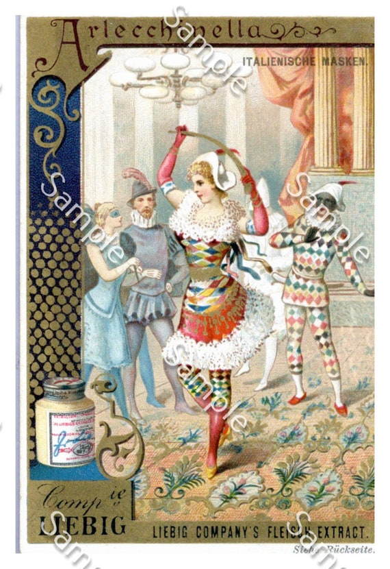 Liebig Victorian Trade card  Italienische Masken img0043