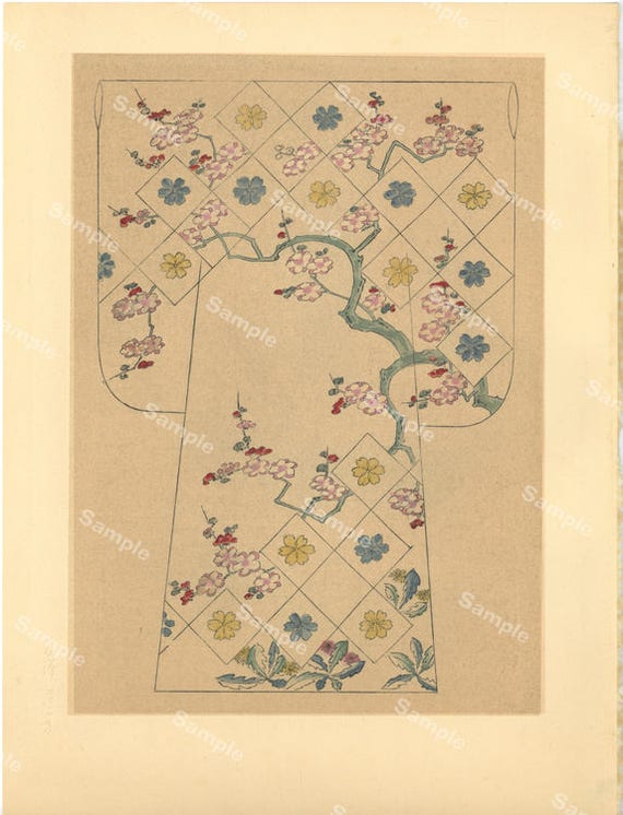 Kimono Design Japanese woodblock print