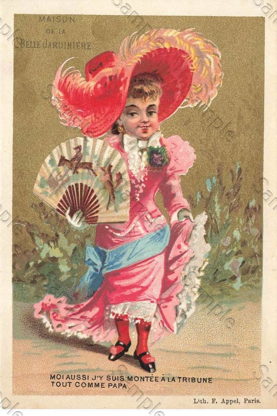 Rare  Victorian Trade card Pretty girl dressed up