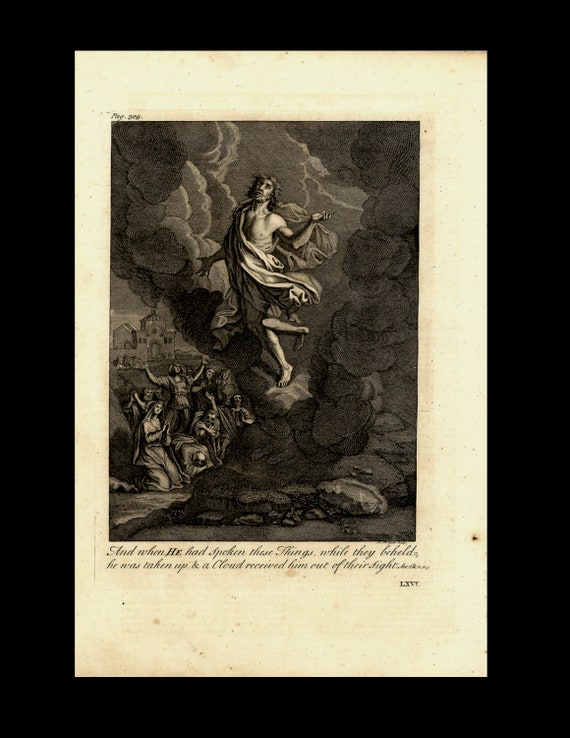 18th century Religious Engraving from Burkitt NEW TESTAMENT Observations Expository Notes Bible Study