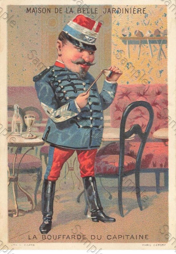 Rare  Victorian Trade card Military man in a uniform