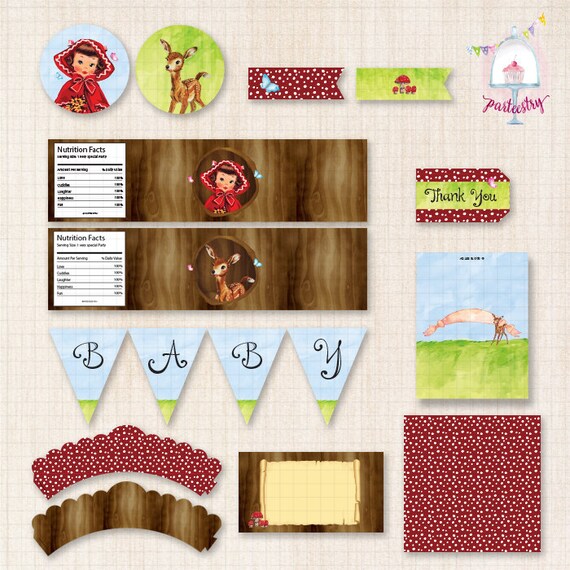 Red Riding Hood Party Set - Printable Party Set Il_570xn