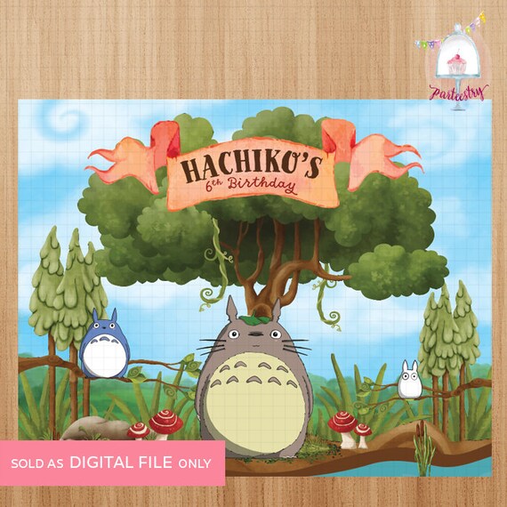 My Neighbor Totoro Backdrop Banner - Printable Backdrop Banner Il_570xn