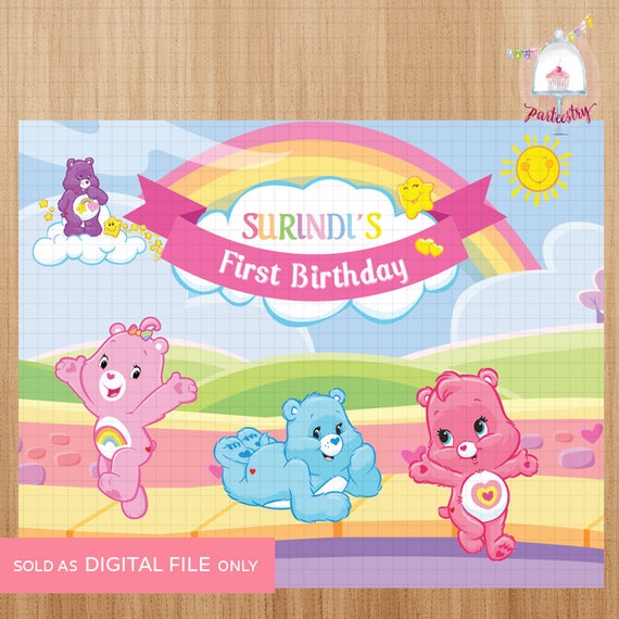 Care Bears Backdrop Banner - Printable Backdrop Banner Il_570xn