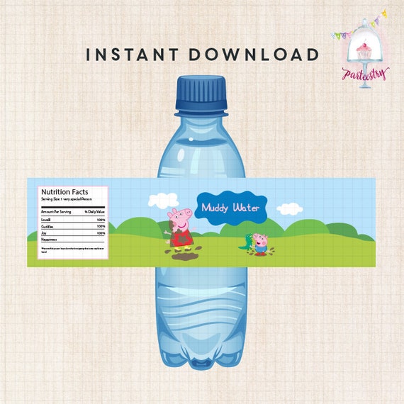 Peppa Pig Bottle Label - Printable Bottle Label Il_570xn