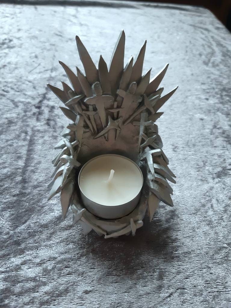 the iron throne zoom background on Handmade Iron Throne Inspired Tea Light Holder Etsy