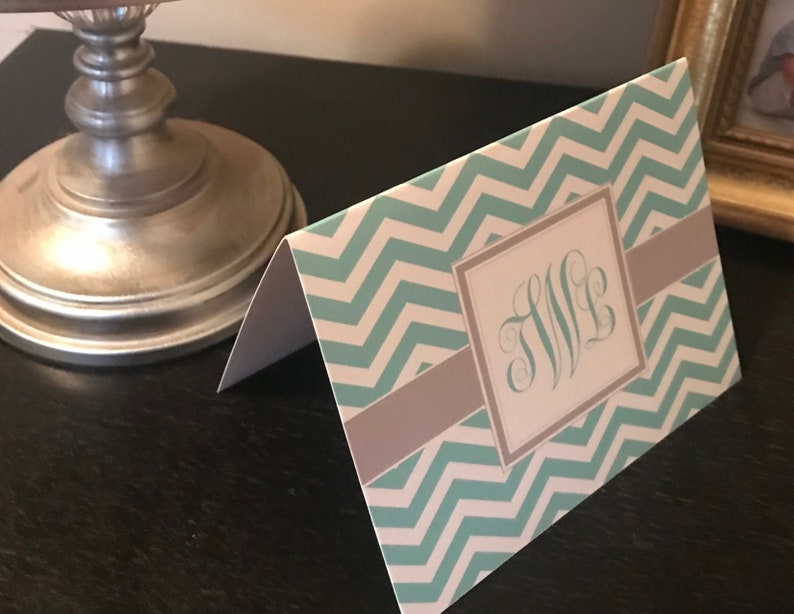 Personalized Monogram Folded Note Cards A2 Etsy