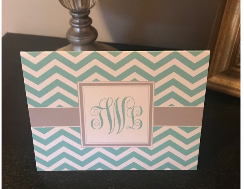 Personalized Monogram Folded Note Cards A2 Etsy