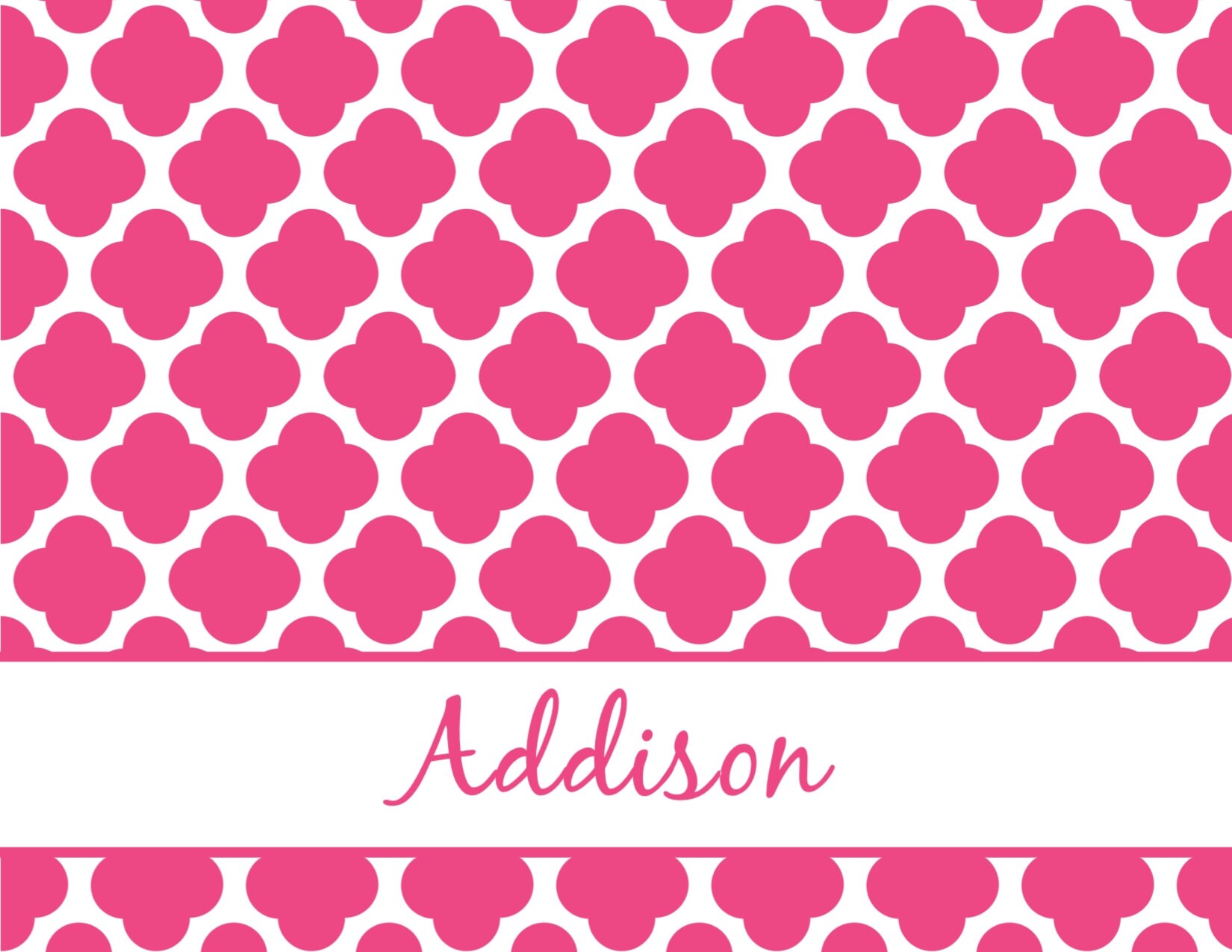 Personalized Quatrefoil Design Folded Note Cards A2 Etsy
