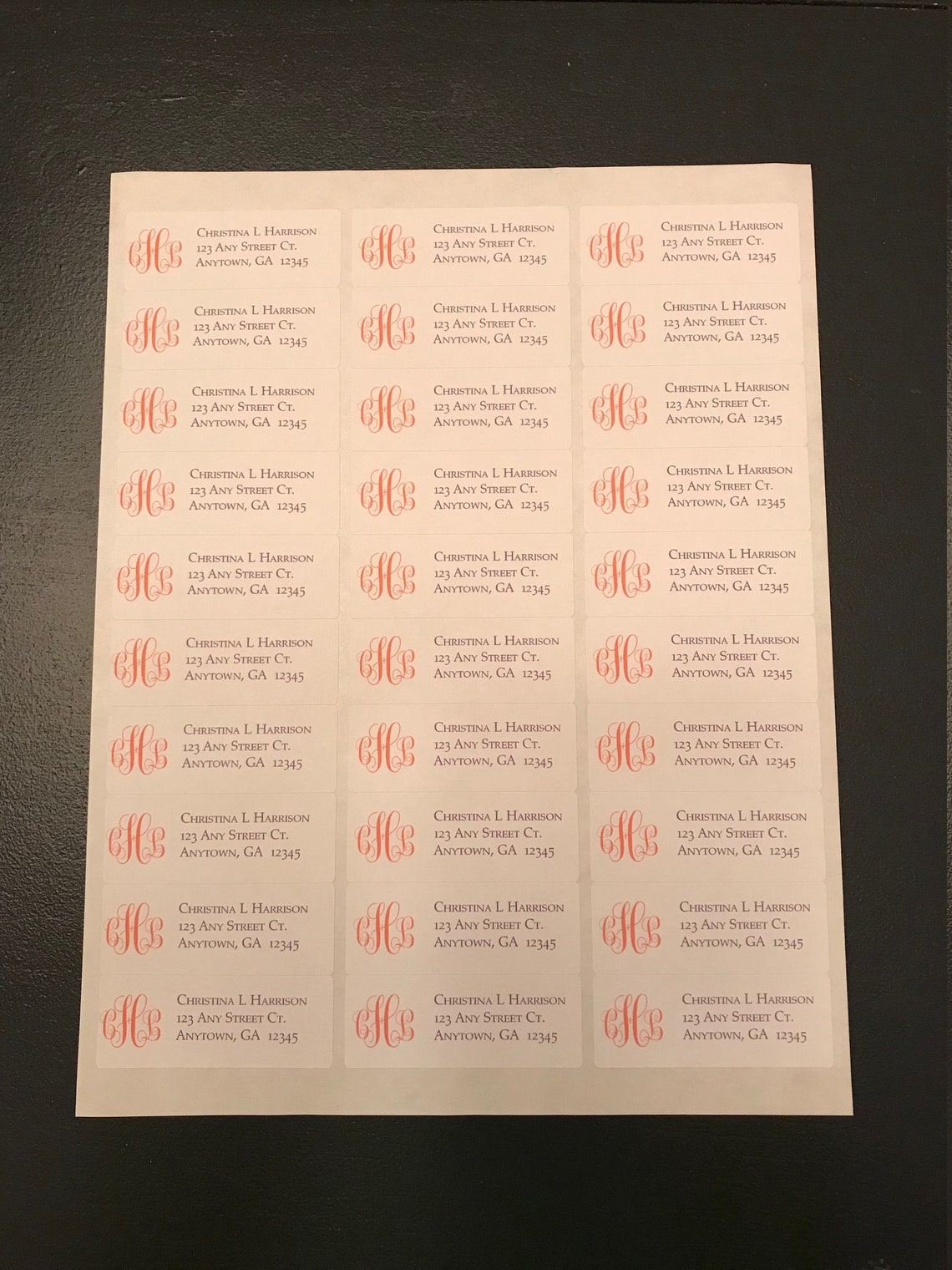 Custom Return Address Labels Sheet of 30 Labels Etsy