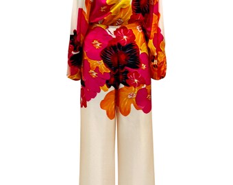 Poppy" Floral Pants & Raglan Blouse Set