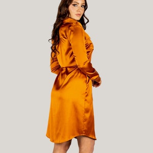 Jackie" Trench Coat Dress Rusty Orange