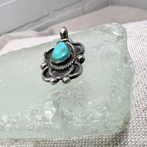 Turquoise Pendant Sterling Silver Native American… - image 2