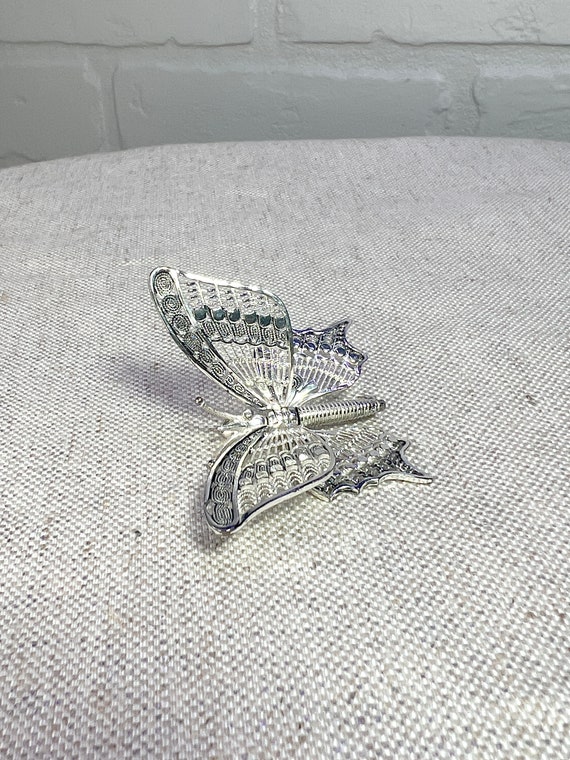 Vintage Butterfly Brooch Pin Germany Sterling Mov… - image 4