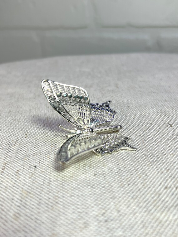 Vintage Butterfly Brooch Pin Germany Sterling Mov… - image 5