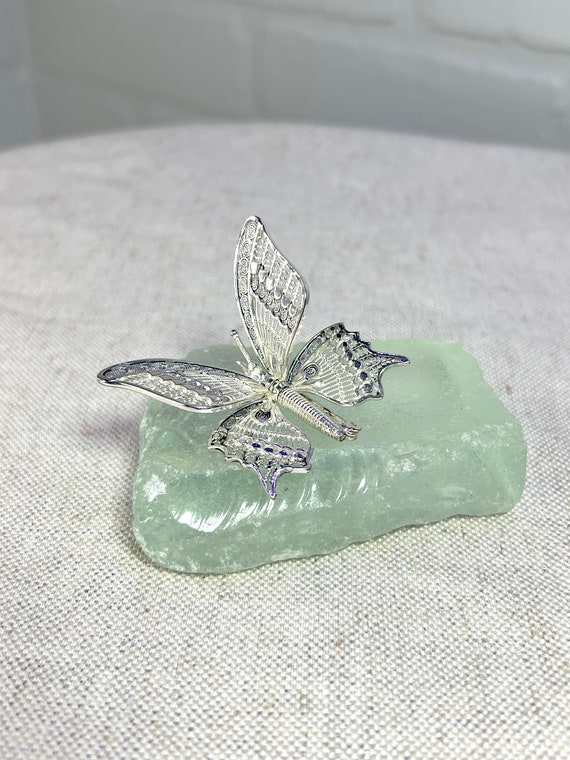 Vintage Butterfly Brooch Pin Germany Sterling Mov… - image 3