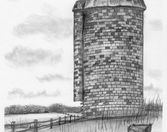 Pencil Drawing Print - Stories Of A Silo