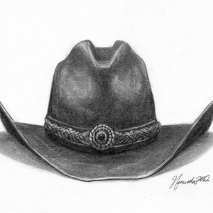 Pencil Drawing Print - Hat At The Door Day 360