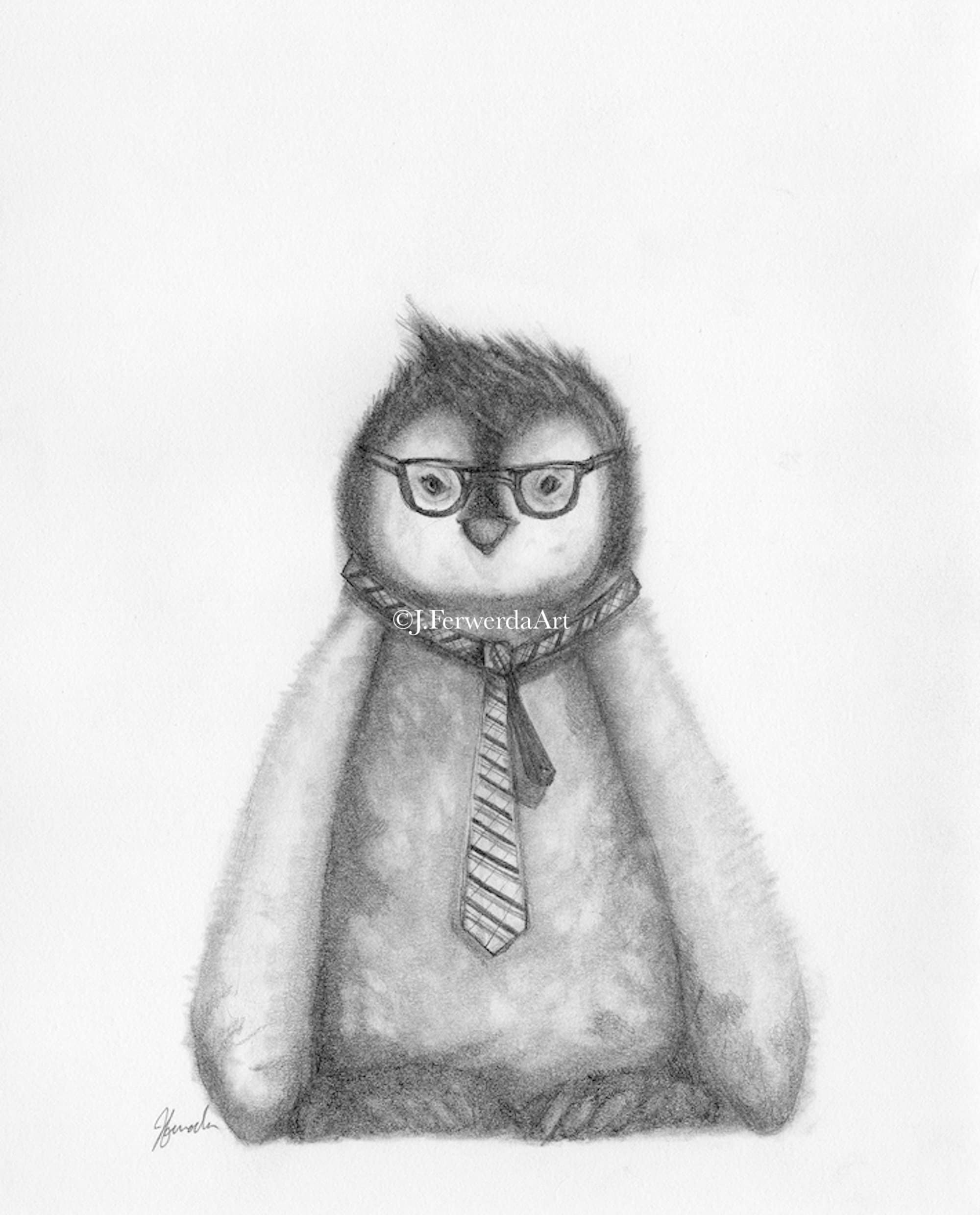 Mr. Cool in A Penguin Suit - Pencil Drawing Print - Etsy, image size:2000x2479