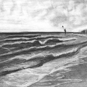 Pencil Drawing Print - Waves Of Isaac Day 185