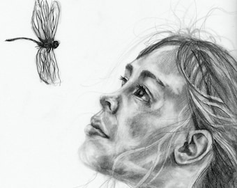 Pencil Drawing Print - Glittering Eyes Day 104