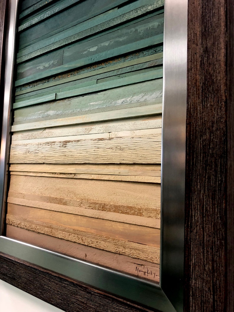 Coastal Horizon Reclaimed Wood Art Beach Surf Ocean Sea Etsy