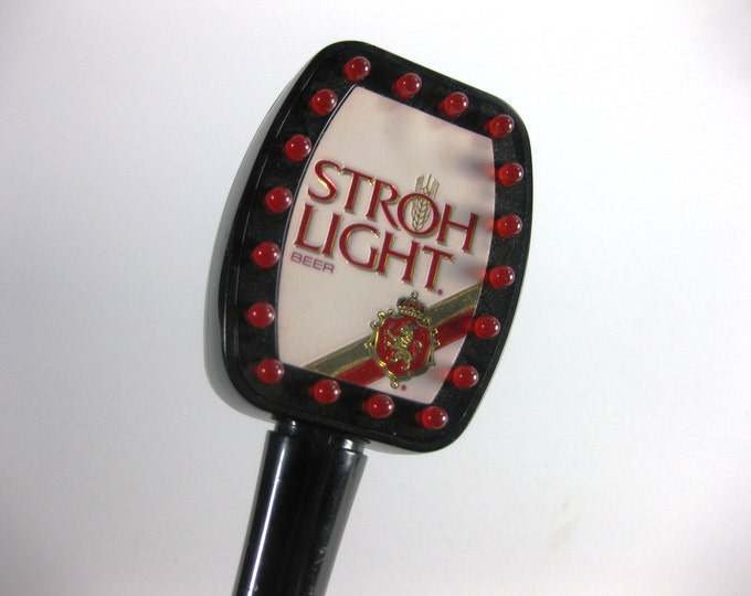 Stroh's Lighted Beer Tap Handle Vintage Bar Beer Tapper Etsy