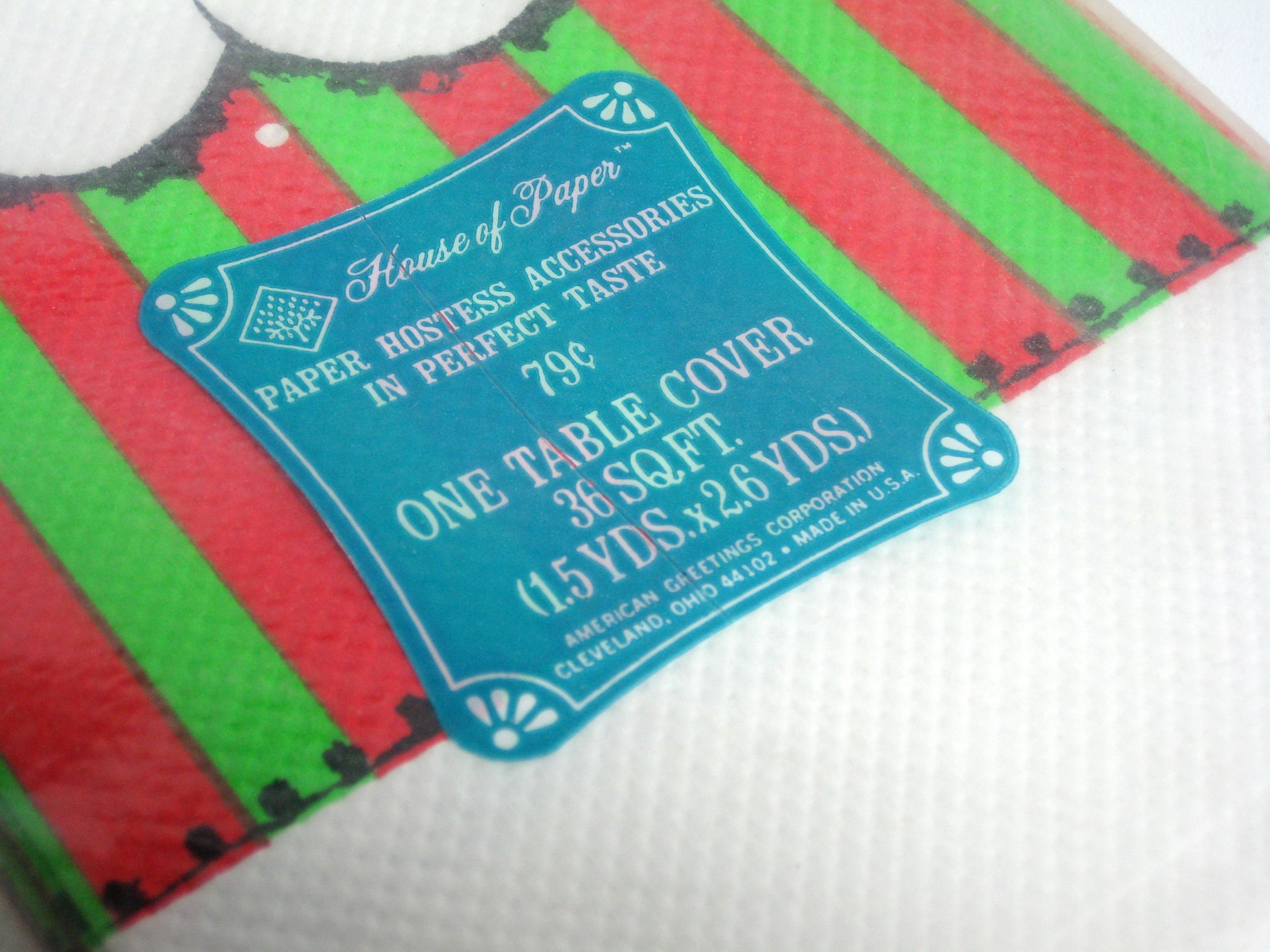 Vintage House of Paper Santa Table Cover American Etsy