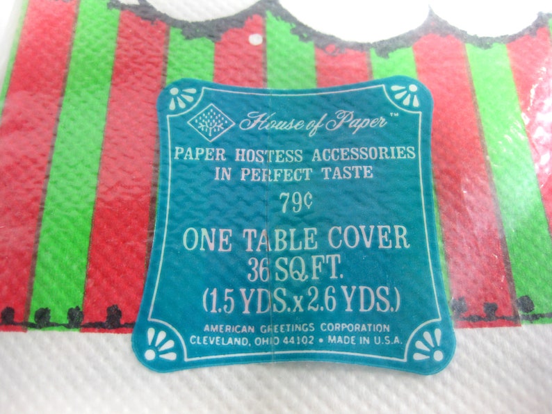 Vintage House of Paper Santa Table Cover American Etsy