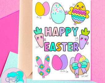 Happy Easter Greetings card - Spring card - Easter card - positivity card