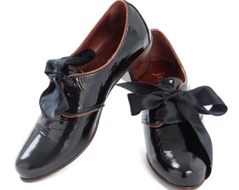 Patent Black Leather Oxfords