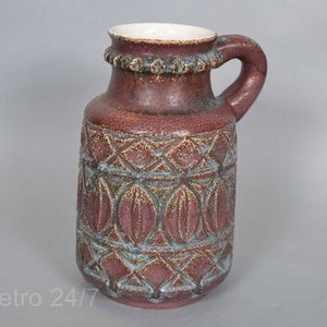 Retro West-Duitse Baai keramik vaas - reliëf decor 93 25