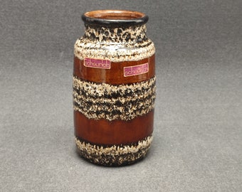 Beautiful West German pottery vase by Scheurich 231-15 - vintage retro WGP Fat Lava