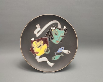 West German Fat Lava  wallplate  by Ruscha - Maske - 717 / 2 - platte - Vintage - Mid Century Design - WGP - Retro