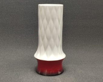 Plankenhammer Floss Bavaria relief white/red porcelain vase  Germany