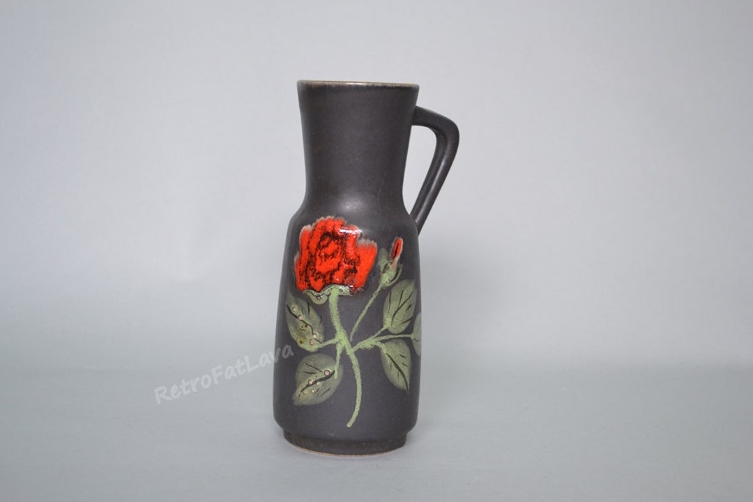 Bay Keramik West Germany Ceramic Vase 267-20 Decor Rose - Etsy