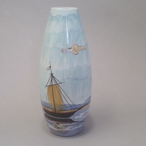 Lovely  handpainted German vase by Jawe - decor Fluss - vintage retro WGP