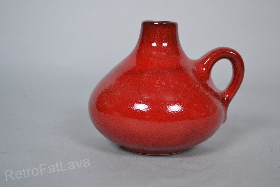 欧州製 studio陶器のヴィンテージ花瓶 ひし形模様 欧州製 studio陶器の