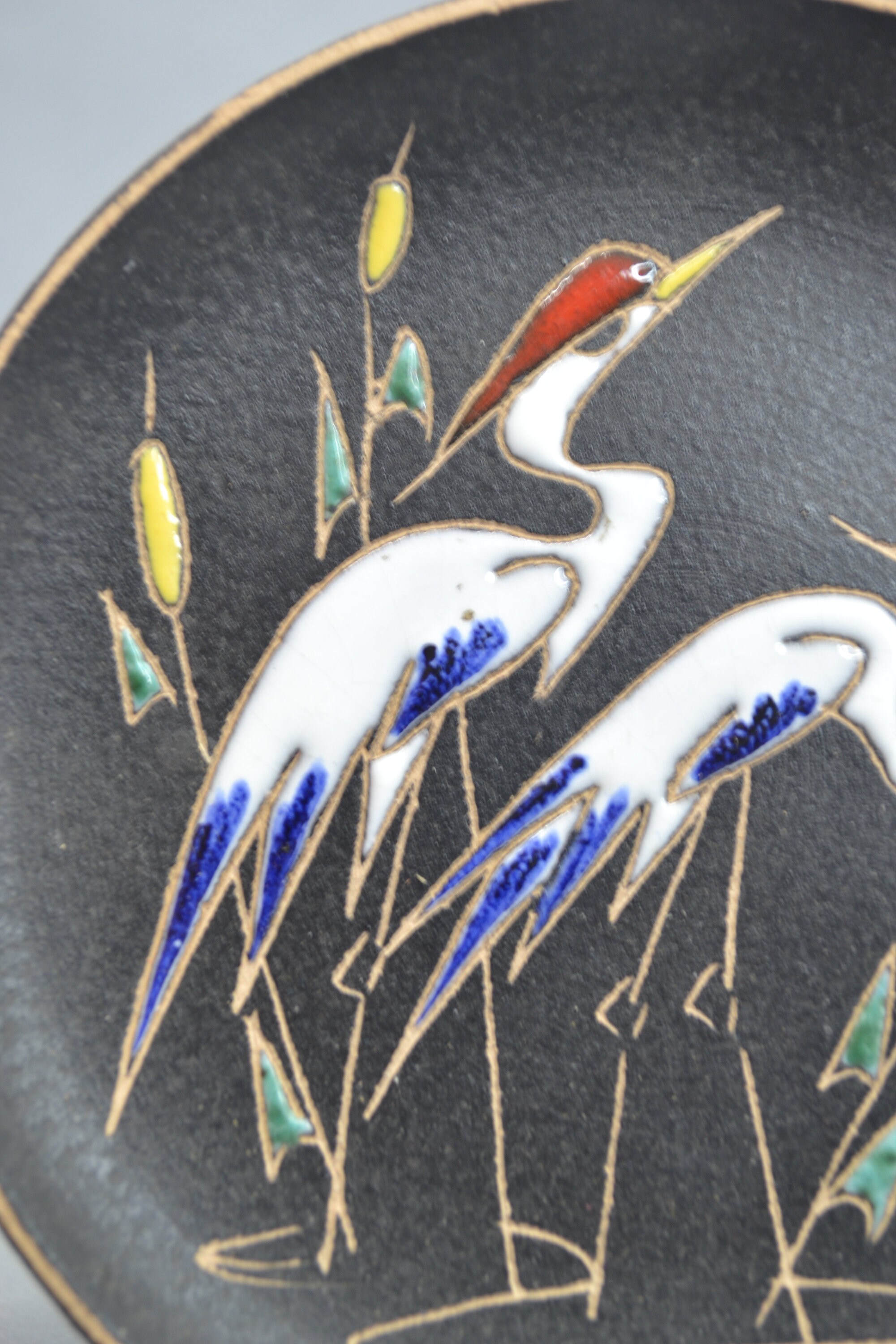 工芸品 Vintage Ruscha Fat Lava Wall Plate Ruscha West German Fat Lava Wallplate / Plate - Decor